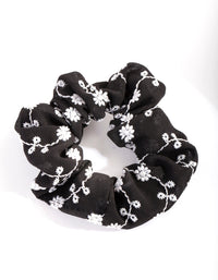 Black & White Embroidery Scrunchie - link has visual effect only