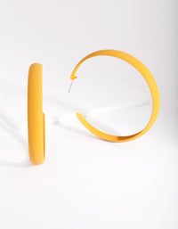 Mustard Coated Metal 60mm Hoop Earrings - link has visual effect only