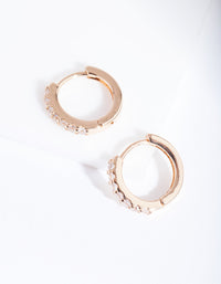 Gold Cubic Zirconia Crystal Huggie Earrings - link has visual effect only