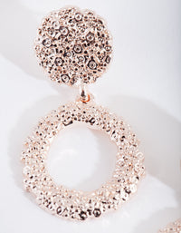 Rose Gold Mini Textured Round Earrings - link has visual effect only