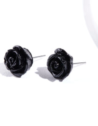 Black Rose Stud Earrings - link has visual effect only