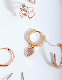 Rose Gold Heart Drop & Stud Earring Pack - link has visual effect only