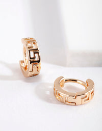 Gold Pattern Huggie Earrings - link has visual effect only