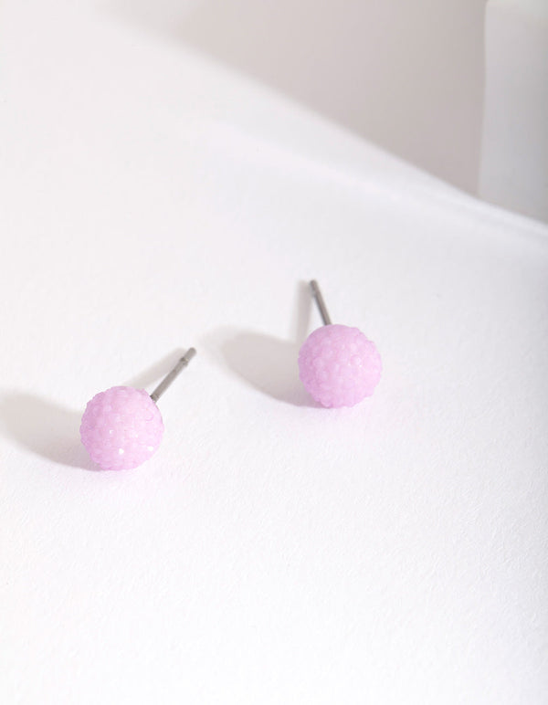 Kids Lilac Textured Earrings
