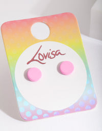 Kids Pink Circle Earrings - link has visual effect only