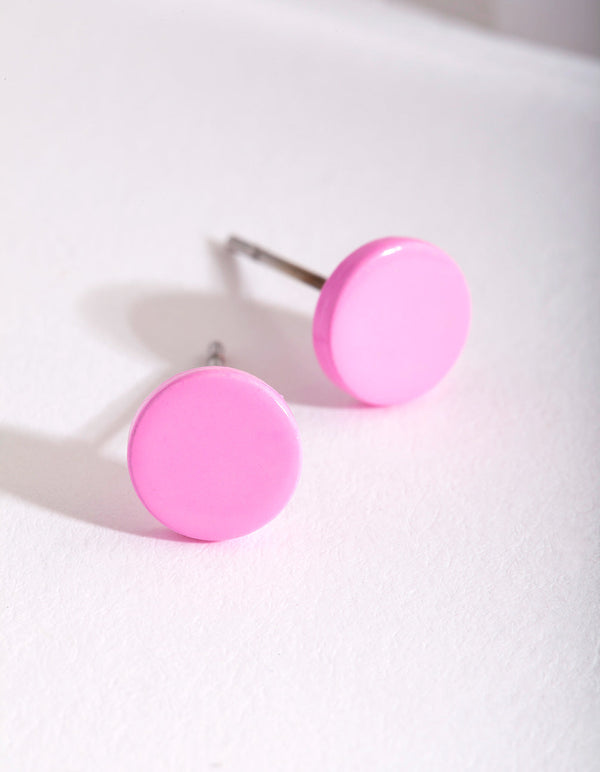 Kids Pink Circle Earrings