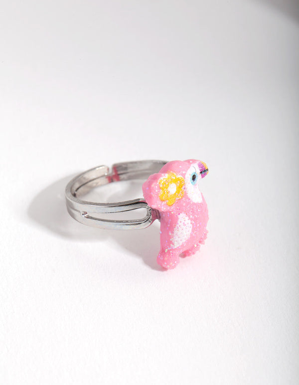 Kids Pink Parrot Ring