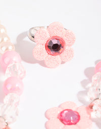 Kids Silver Glitter & Flower Jewellery Set - link has visual effect only