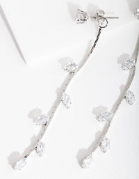 Cubic Zirconia Floral String Earrings - link has visual effect only