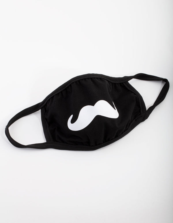 Black Moustache Face Mask