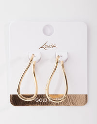 Gold Plated Organic Hoop Earrings - link has visual effect only