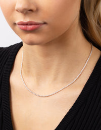 Silver Plated Thin Necklace - link has visual effect only
