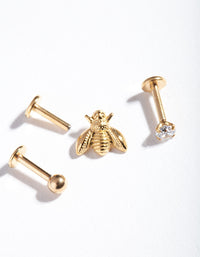 Gold Surgical Steel Flat Back Bee Jewellery Pack - link has visual effect only