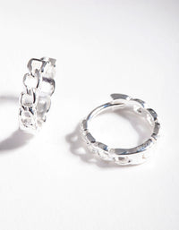 Sterling Silver Chain Huggie Earrings - link has visual effect only