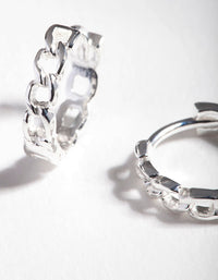 Sterling Silver Chain Huggie Earrings - link has visual effect only