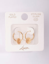 Gold Plated Sterling Silver Filigree Disc Hoop Earrings - link has visual effect only