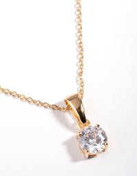 Gold Plated Sterling Silver 1 Carat Cubic Zirconia Necklace - link has visual effect only