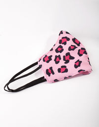 Kids Pink Leopard Print Mask - link has visual effect only