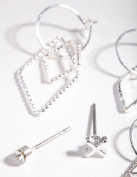 Silver Shapes Geometric Ear Stack - link has visual effect only