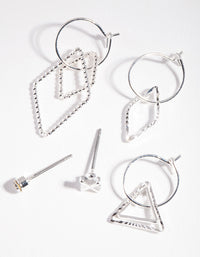 Silver Shapes Geometric Ear Stack - link has visual effect only