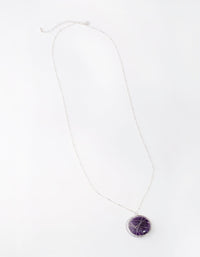 Silver Long Caged Amethyst Necklace - link has visual effect only