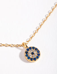 Gold Plated Sterling Silver Evil Eye Disc Necklace - link has visual effect only