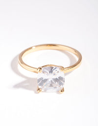 Gold Plated Sterling Silver 1.5 Carat Cushion Ring - link has visual effect only