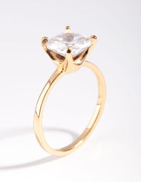 Gold Plated Sterling Silver 1.5 Carat Cushion Ring - link has visual effect only