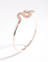 Rose Gold Cubic Zirconia Snake Ring - link has visual effect only