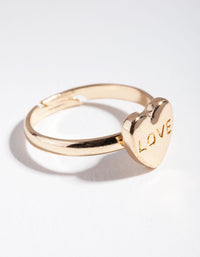 Kids Gold Love Heart Ring - link has visual effect only