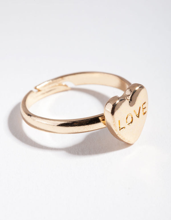 Kids Gold Love Heart Ring