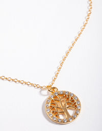 Gold Plated Sterling Silver Cubic Zirconia Tree of Life Necklace - link has visual effect only