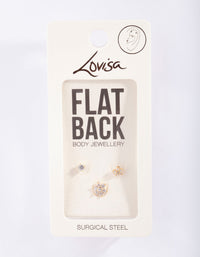 Gold Surgical Steel Fine Flower Flat Back Pack - link has visual effect only