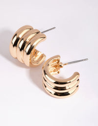Gold Tube Huggie Earrings - link has visual effect only