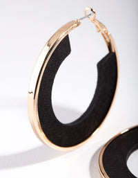Gold Black Inner Hoop Earrings - link has visual effect only
