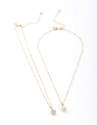 Gold Semi Precious Star Necklace Pack - link has visual effect only