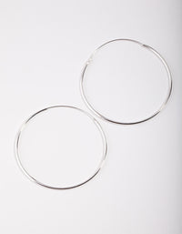 Sterling Silver 40mm Plain Hoop Earrings - link has visual effect only