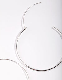 Sterling Silver 40mm Plain Hoop Earrings - link has visual effect only