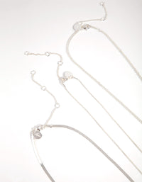 Silver Plated Multi-Row Square Pendant Necklace - link has visual effect only