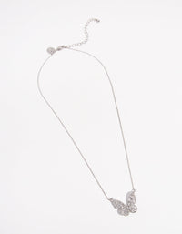 Rhodium Cubic Zirconia Baguette Butterfly Necklace - link has visual effect only
