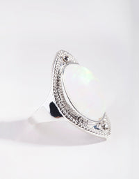 Silver Moonstone Shield Ring - link has visual effect only