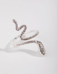 Silver Cubic Zirconia Snake Ring - link has visual effect only