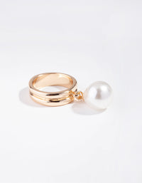 Gold Pearly Charm Ring - link has visual effect only
