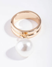 Gold Pearly Charm Ring - link has visual effect only