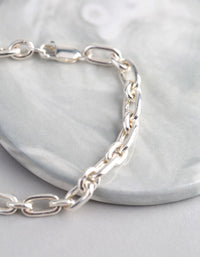 Sterling Silver Long & Short Chain Bracelet - link has visual effect only