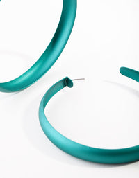 Matte Teal 60mm Hoop Earrings - link has visual effect only