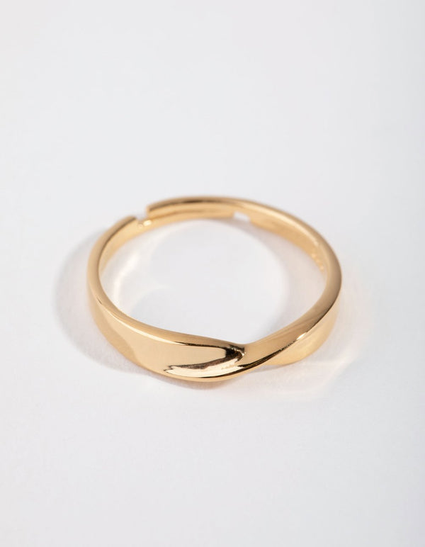 Gold-Plated Sterling Silver Statement Twist Band Ring