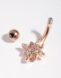 Rose Gold Surgical Steel Starburst Mini Bellybutton Ring - link has visual effect only