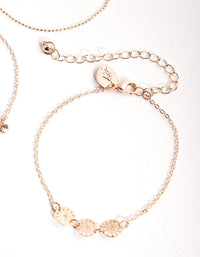 Rose Gold Dainty Dangle Bracelet Pack - link has visual effect only