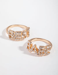 Gold Best Babe Ring Set - link has visual effect only